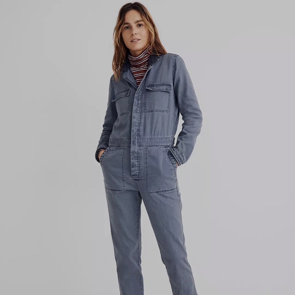 Madewell Sherpa Coverall Jumpsuit Size Medium